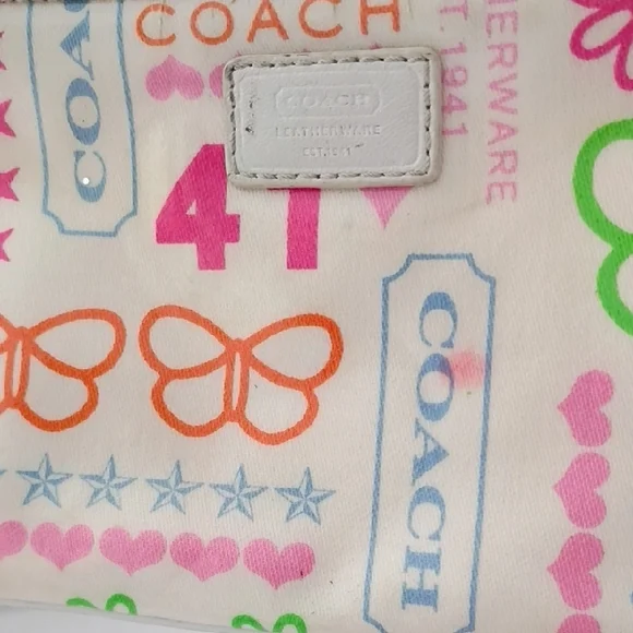 Coach Colorful Logo Wristlet *GUC* Comes With Coach Dust Bag - Picture 2 of 10